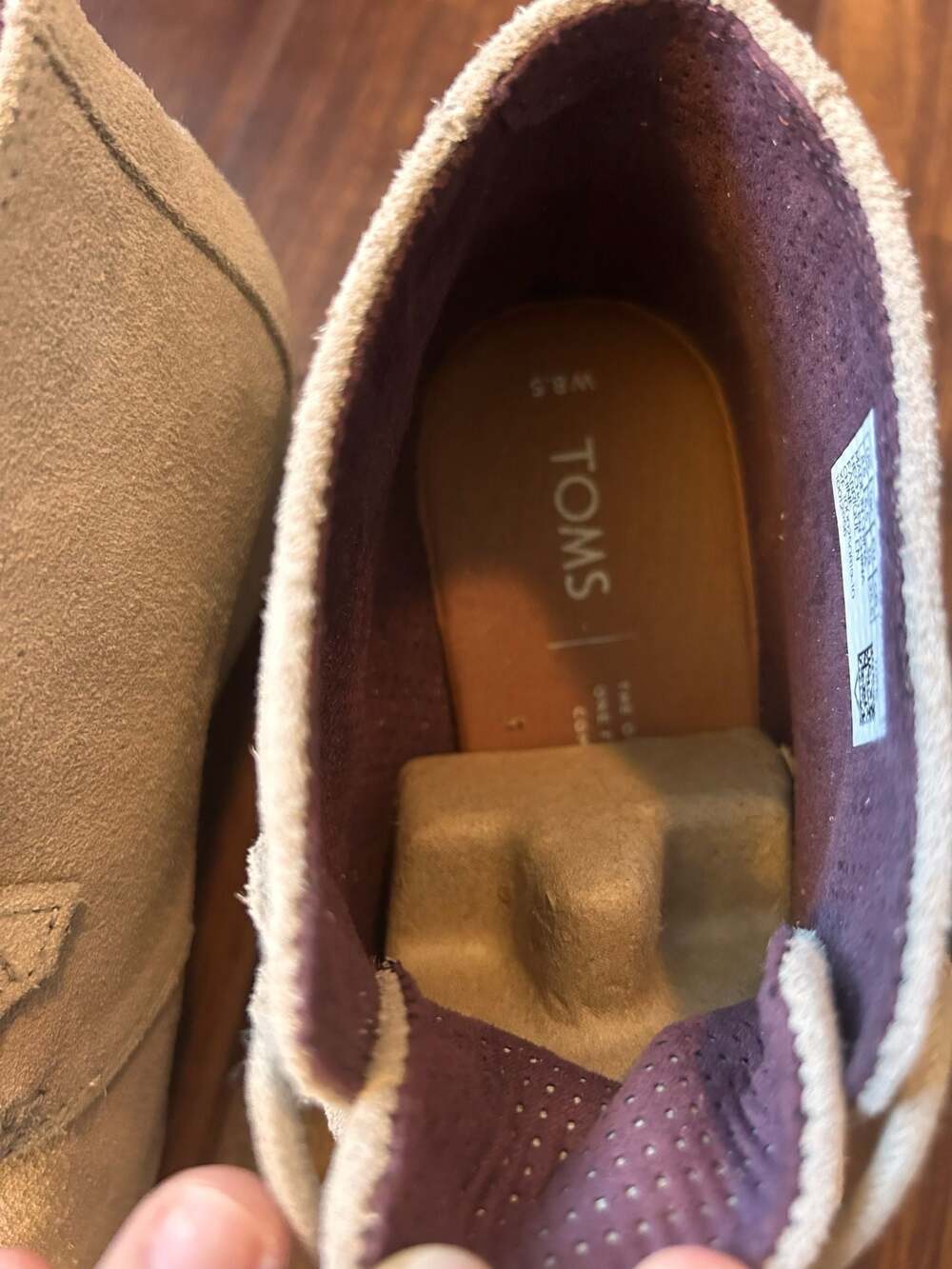 TOMS Women's Kala Lace-Up Wedge Ankle Boots in Desert Taupe Suede boho NWT - Picture 8 of 12